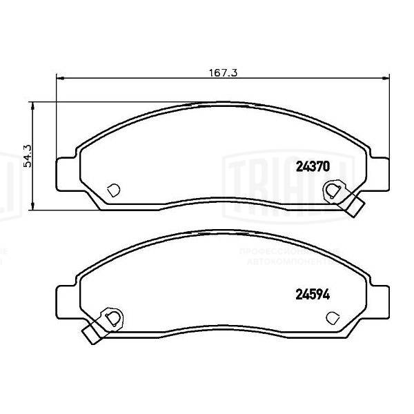 Комплект тормозных колодок дисковый тормоз TRIALLI PF 4236