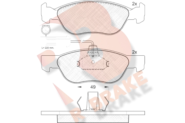 Комплект тормозных колодок дисковый тормоз R BRAKE RB1243