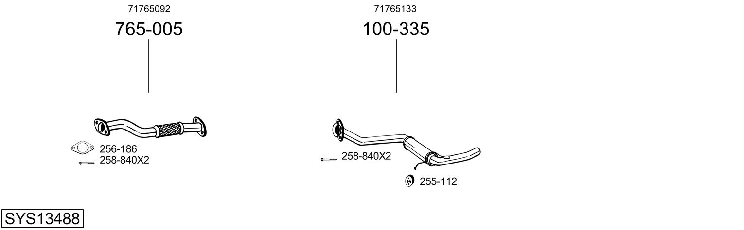 Система выпуска ог BOSAL SYS13488