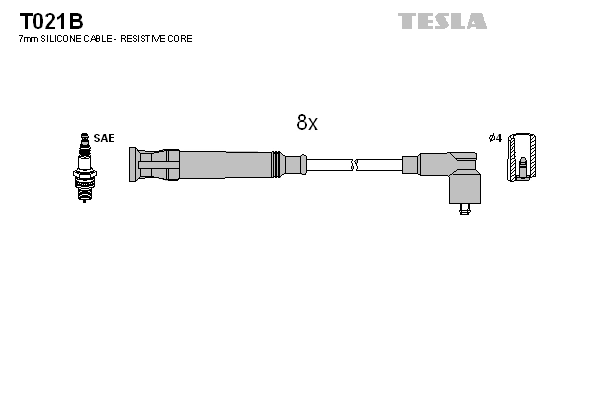 Комплект проводов зажигания alternative TESLA T021B