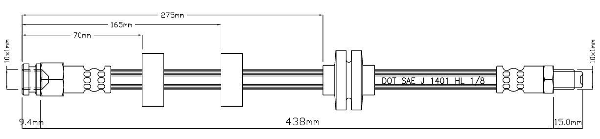 Тормозной шланг MOTAQUIP VBH1017