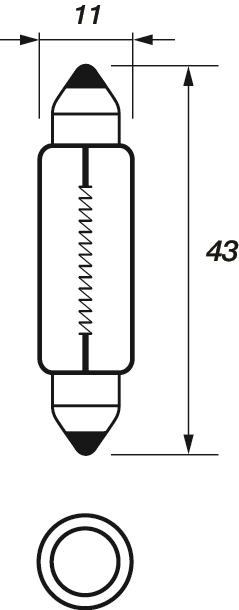Лампа накаливания oсвещение салона MOTAQUIP VBU265