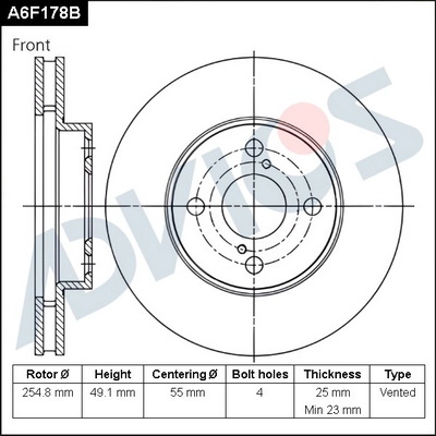Тормозной диск ADVICS A6F178B