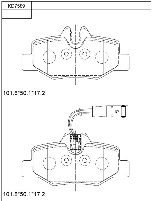 Комплект тормозных колодок дисковый тормоз ASIMCO KD7589