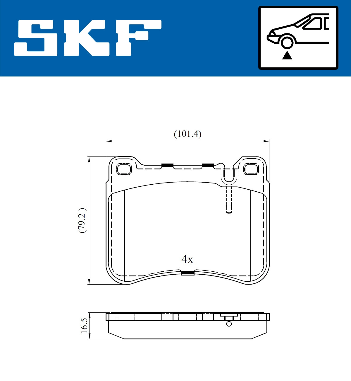 Комплект тормозных колодок дисковый тормоз SKF VKBP 80495