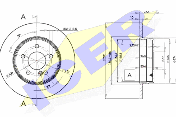 Тормозной диск ICER 78BD3412-2