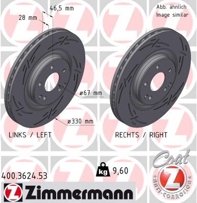Тормозной диск black z ZIMMERMANN 400.3624.53