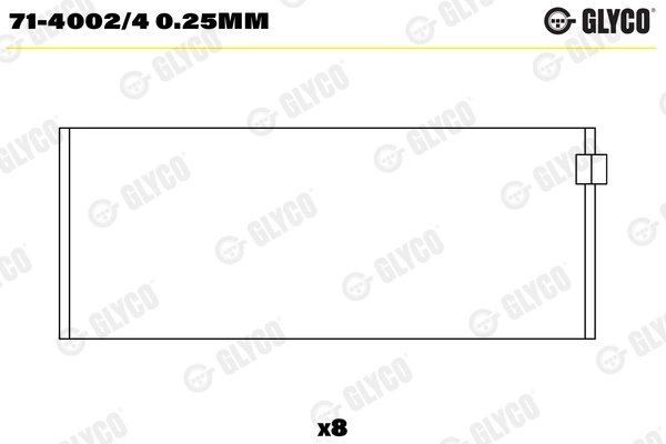 Шатунный подшипник GLYCO 71-4002/4 0.25mm