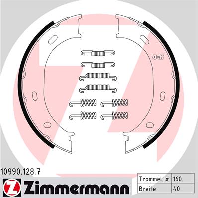 Комплект тормозных колодок стояночная тормозная система ZIMMERMANN 10990.128.7