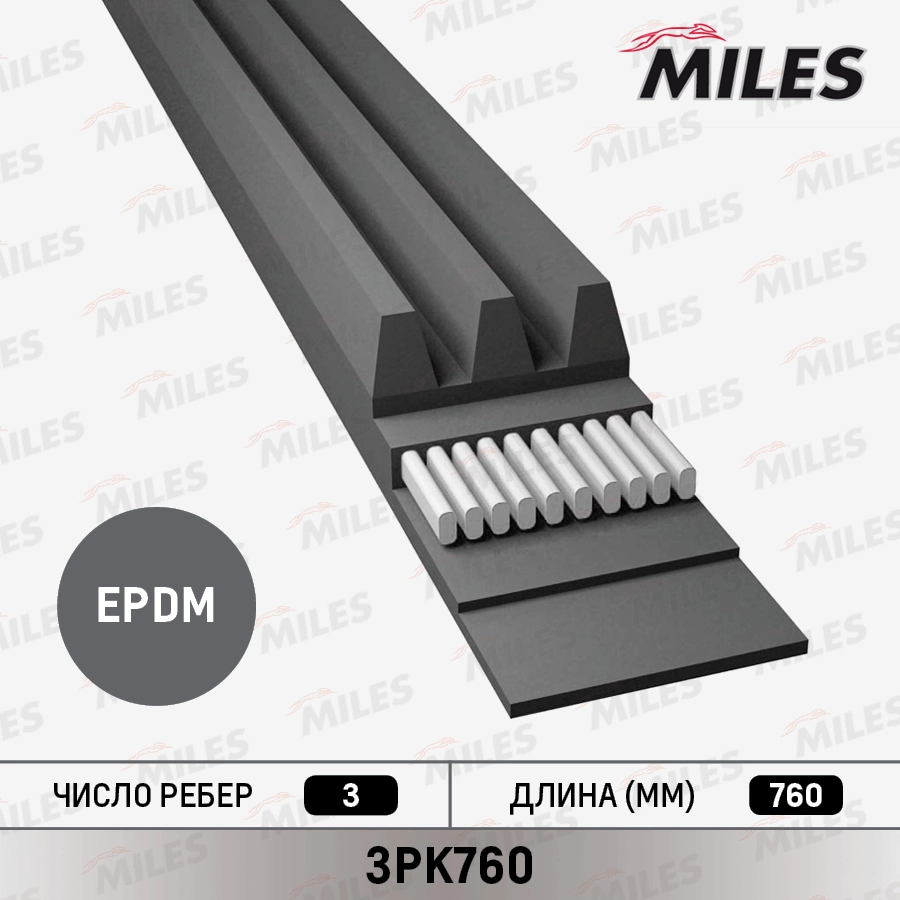 Поликлиновой ремень MILES 3PK760