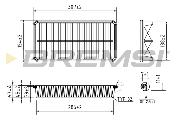 Воздушный фильтр BREMSI FA1351