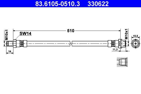 Тормозной шланг ATE 83.6105-0510.3