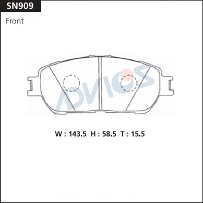 Комплект тормозных колодок дисковый тормоз ADVICS SN909