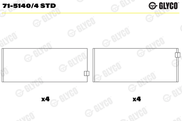 Шатунный подшипник GLYCO 71-5140/4 STD
