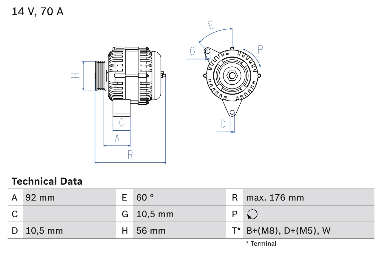 Генератор BOSCH 0 986 036 820