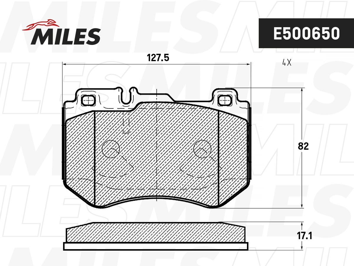 Комплект тормозных колодок дисковый тормоз MILES E500650