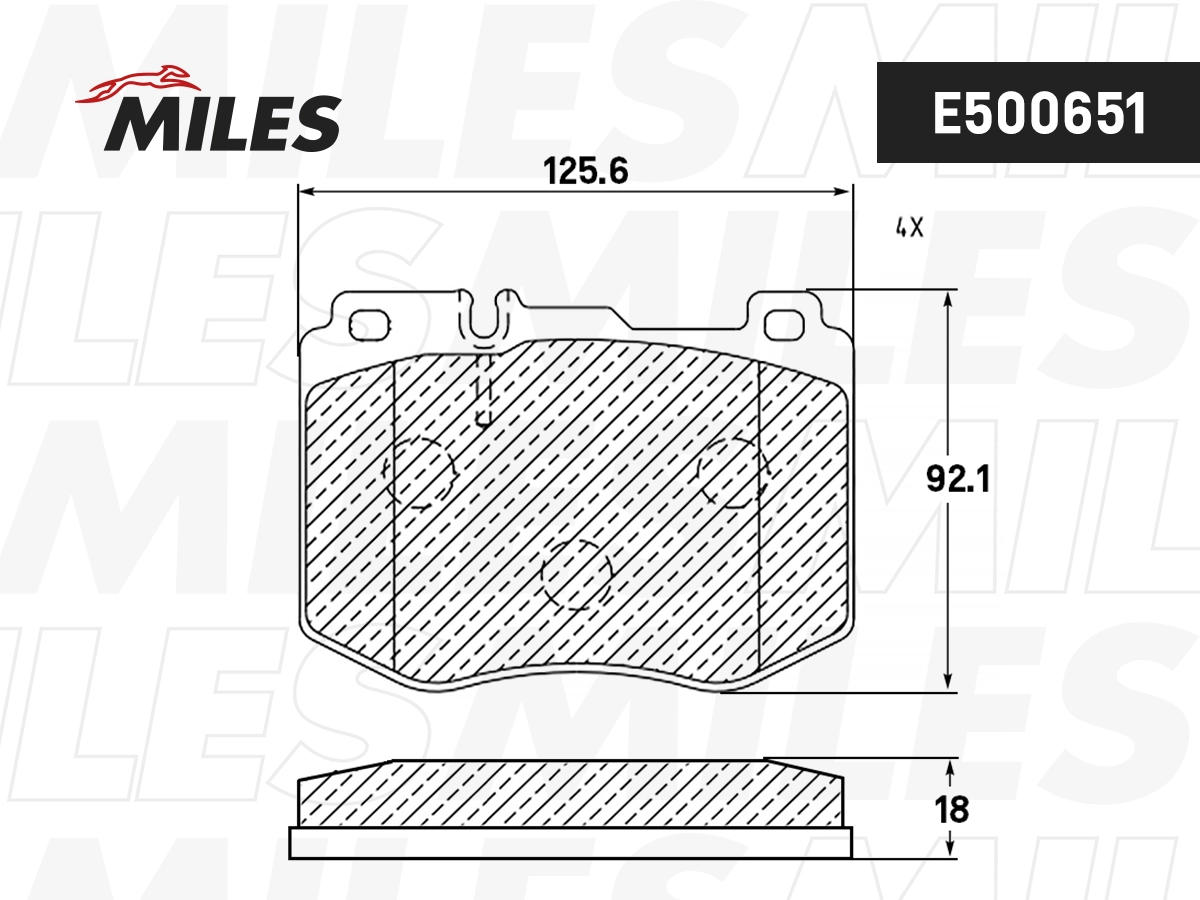 Комплект тормозных колодок дисковый тормоз MILES E400651