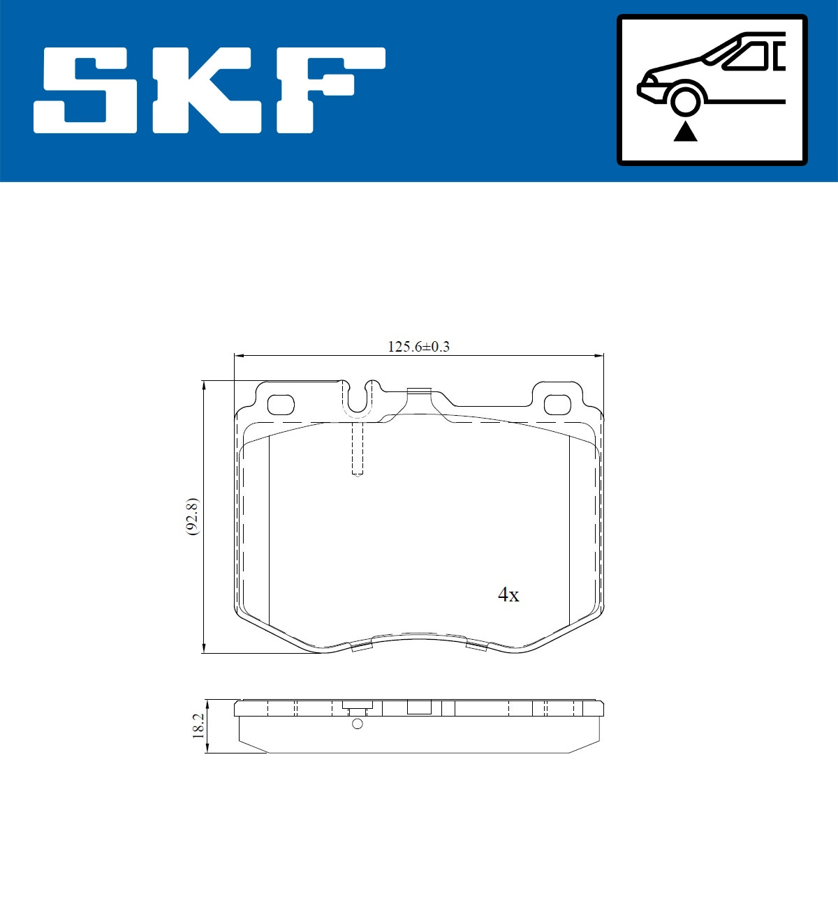 Комплект тормозных колодок дисковый тормоз SKF VKBP 80298
