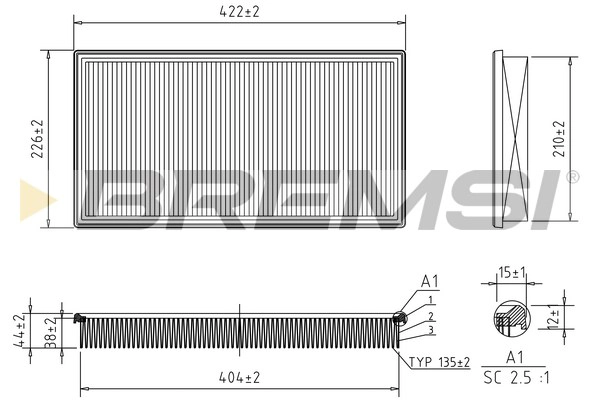 Воздушный фильтр BREMSI FA2392