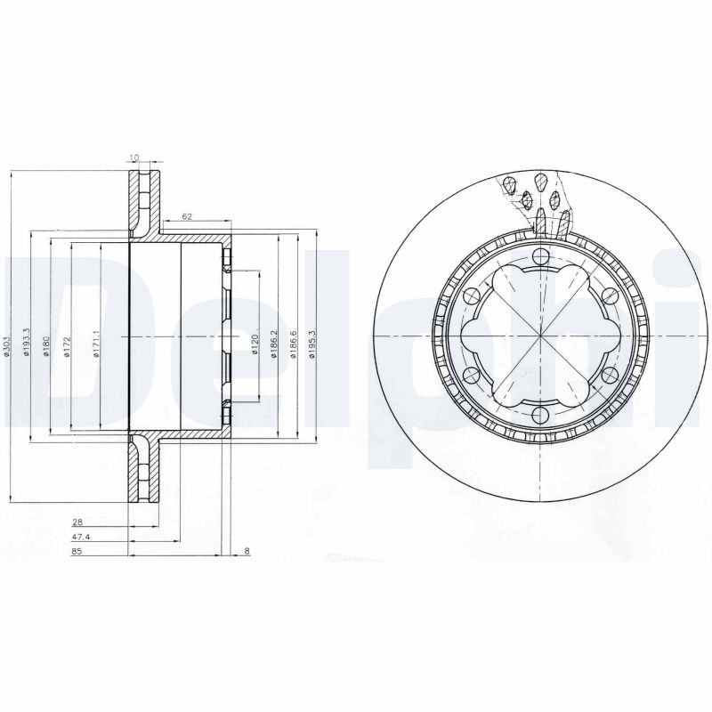 Тормозной диск DELPHI BG9015