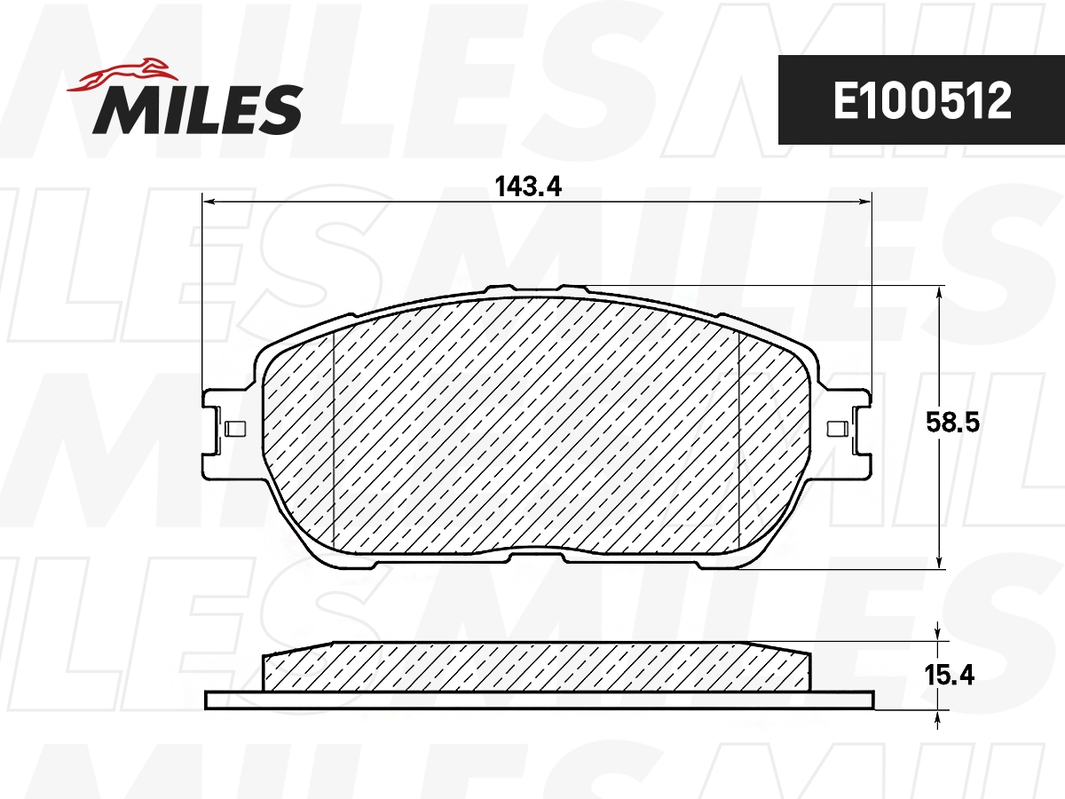 Комплект тормозных колодок дисковый тормоз MILES E100512