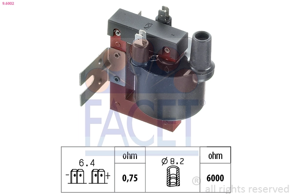 Катушка зажигания made in italy - oe equivalent FACET 9.6002