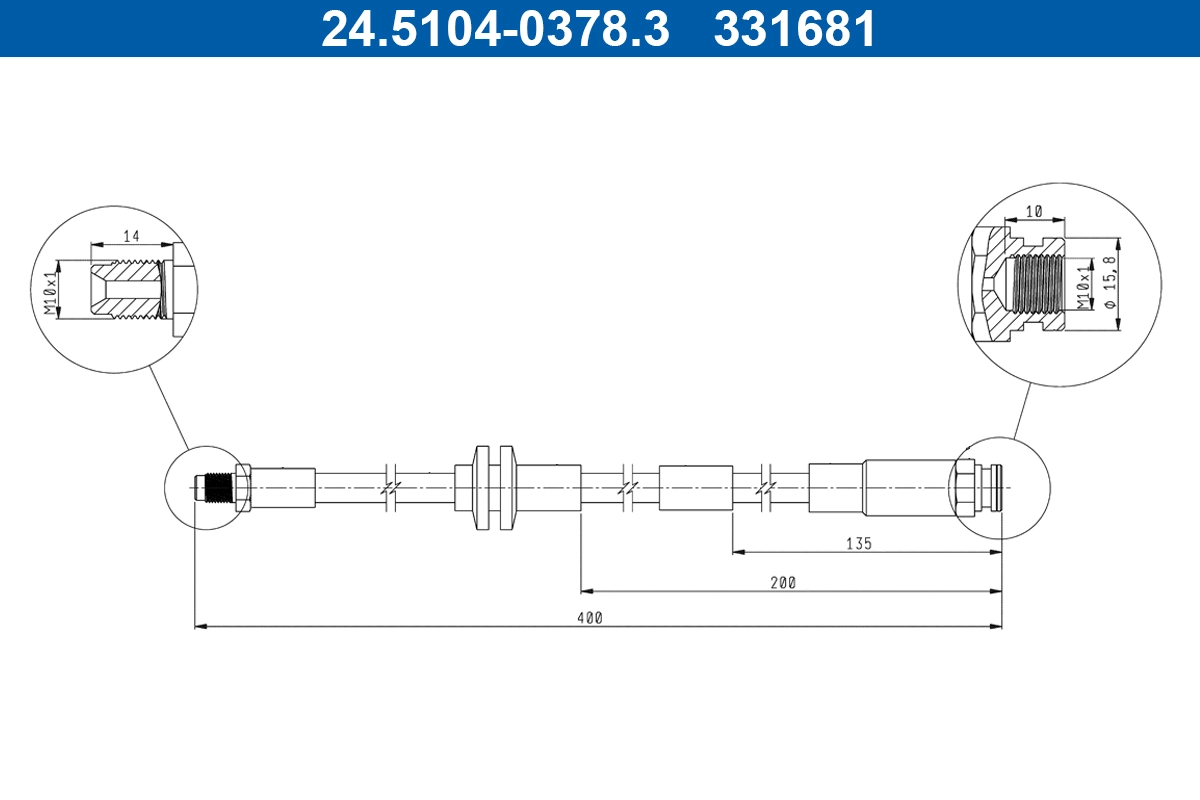 Тормозной шланг ATE 24.5104-0378.3