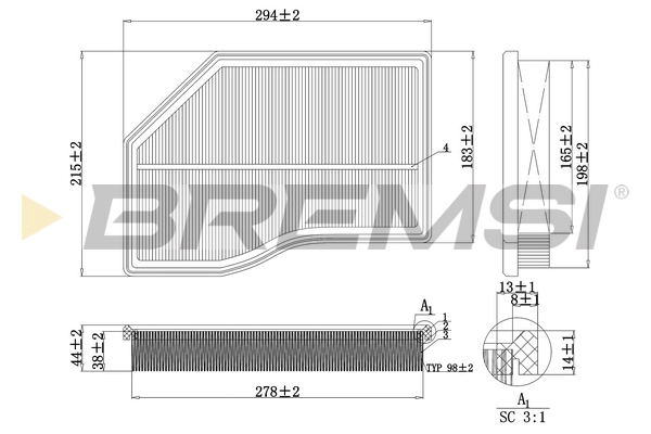 Воздушный фильтр BREMSI FA0118
