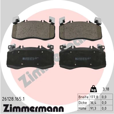 Комплект тормозных колодок дисковый тормоз ZIMMERMANN 26128.165.1