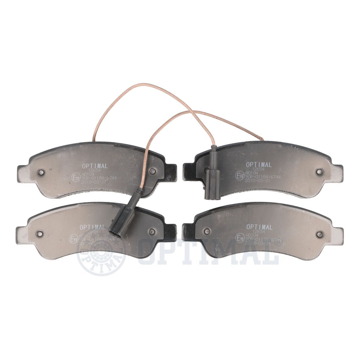 Комплект тормозных колодок дисковый тормоз OPTIMAL BP-12654