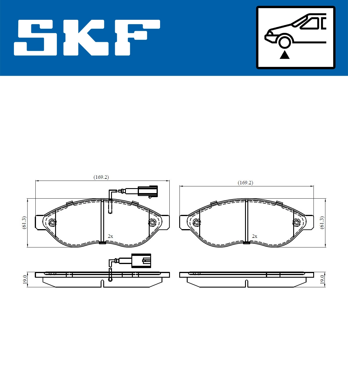 Комплект тормозных колодок дисковый тормоз SKF VKBP 80009 E