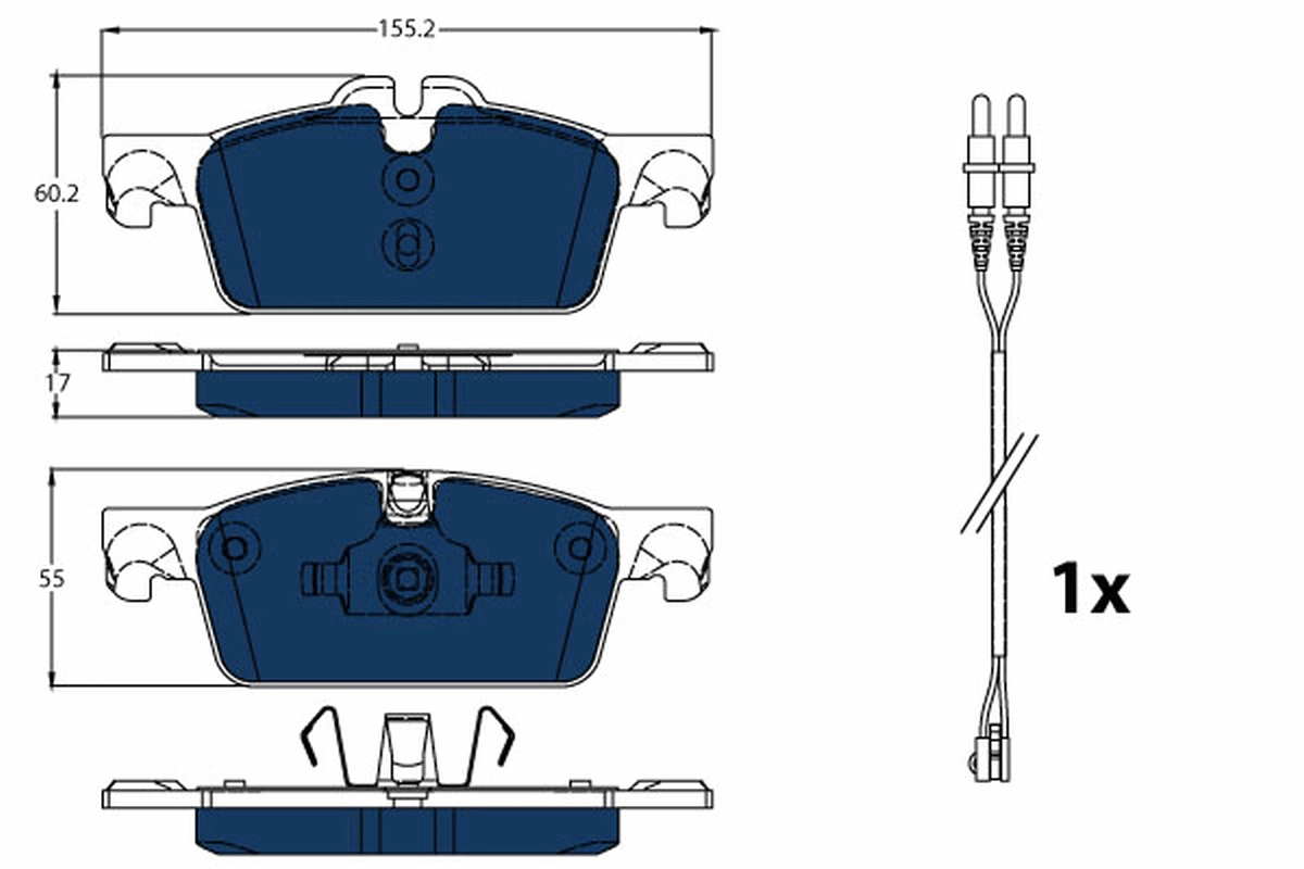 Комплект тормозных колодок дисковый тормоз electric blue TRW GDB1929BTE