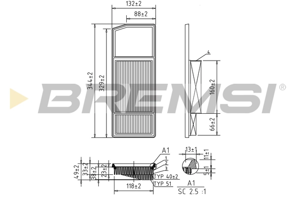 Воздушный фильтр BREMSI FA0207