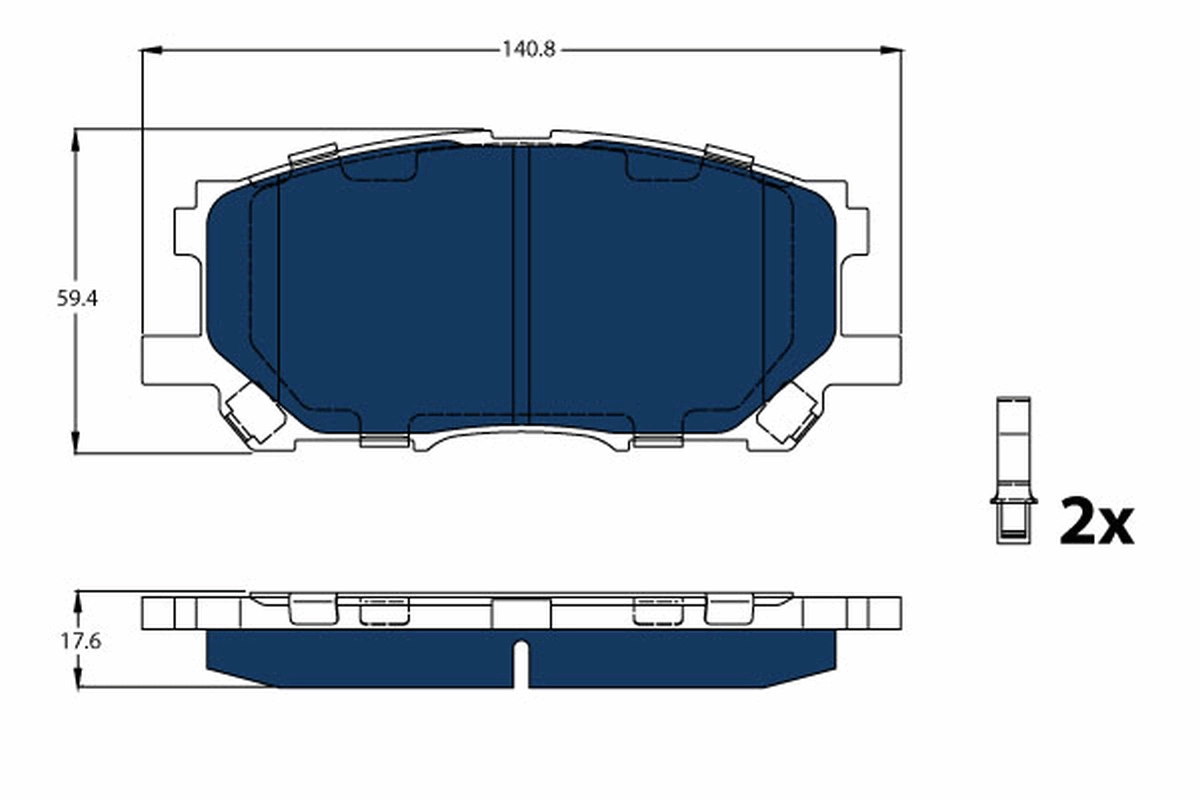 Комплект тормозных колодок дисковый тормоз electric blue TRW GDB3338BTE