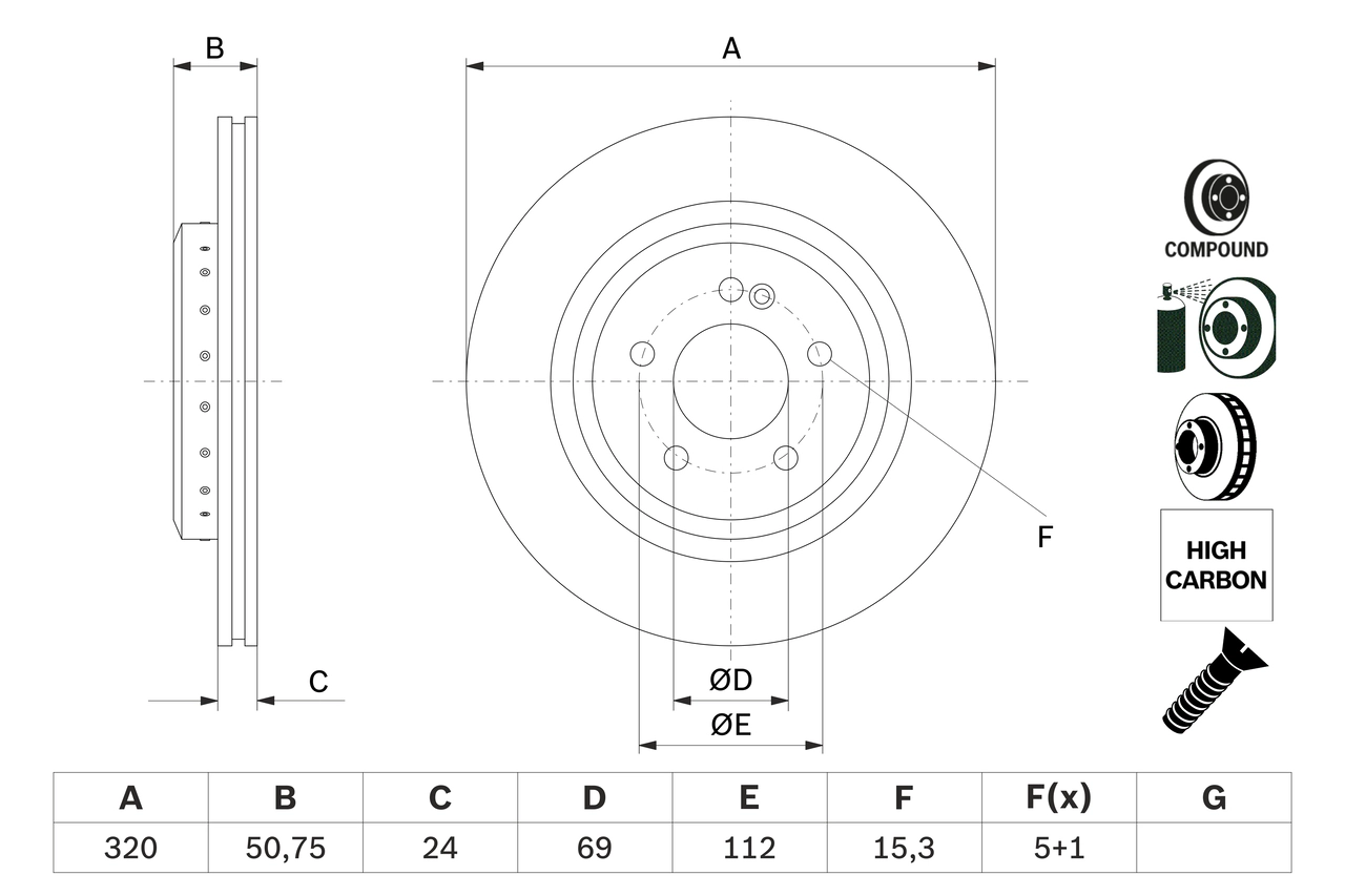 Тормозной диск BOSCH 0 986 479 G36