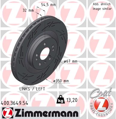 Тормозной диск black z ZIMMERMANN 400.3649.54