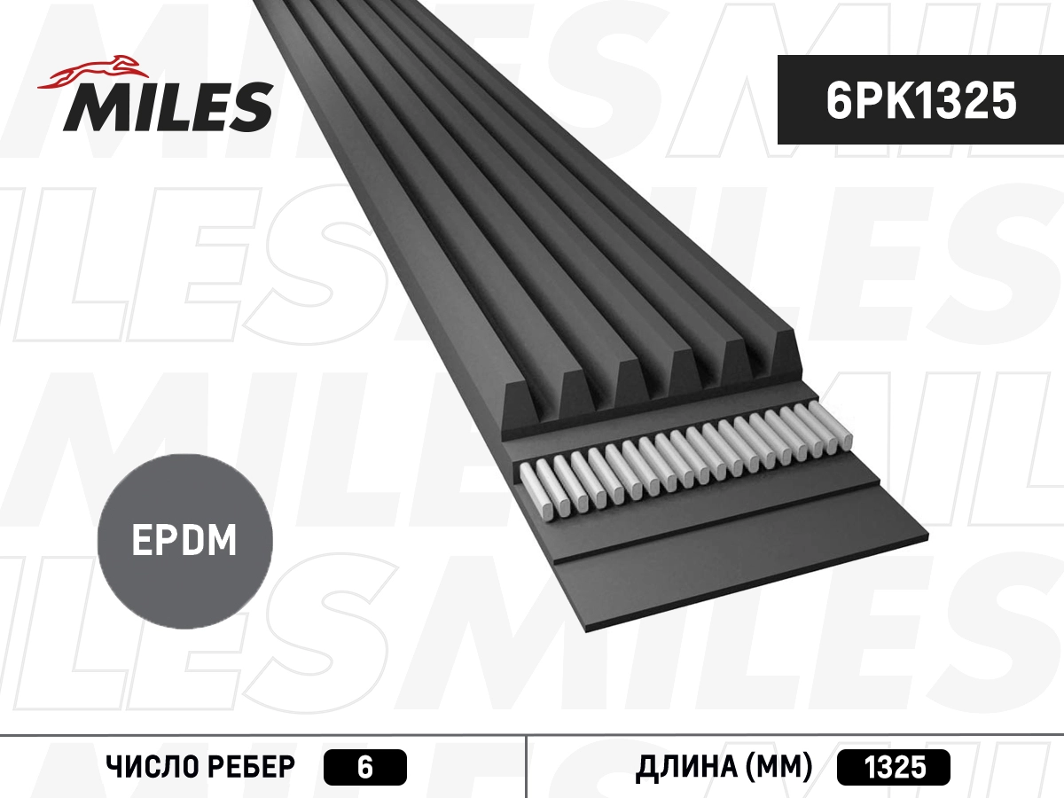Поликлиновой ремень MILES 6PK1325