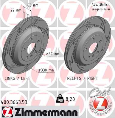 Тормозной диск black z ZIMMERMANN 400.3663.53