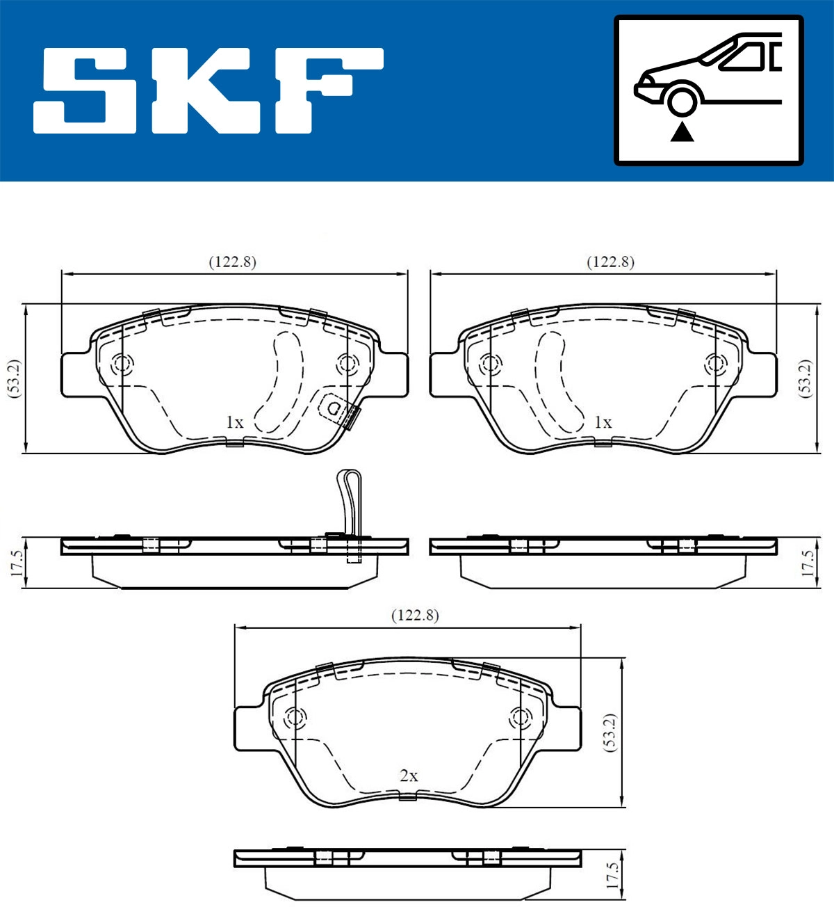 Комплект тормозных колодок дисковый тормоз SKF VKBP 80017 A