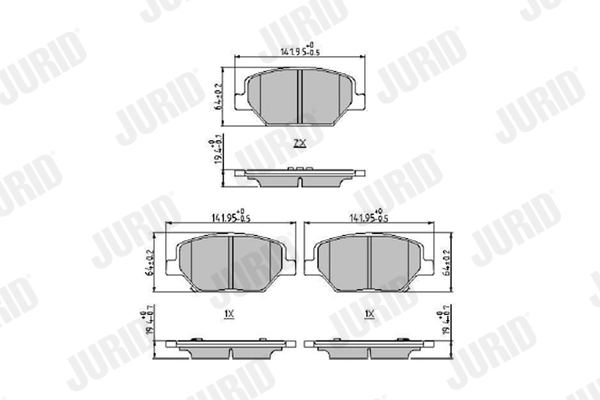 Комплект тормозных колодок дисковый тормоз JURID 573920J