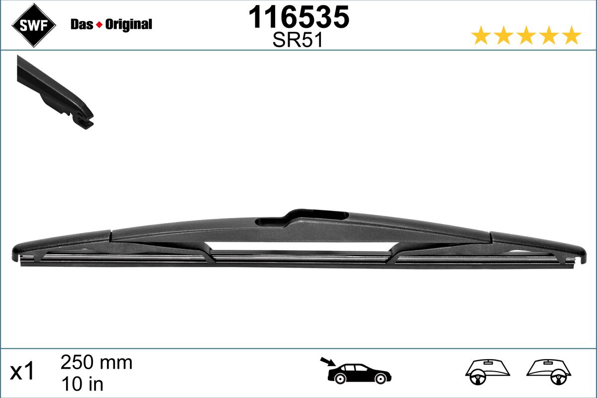 Щетка стеклоочистителя das original rear SWF 116535