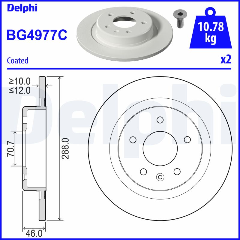 Тормозной диск DELPHI BG4977C