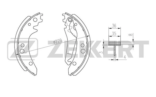 Комплект тормозных колодок ZEKKERT BK-4314