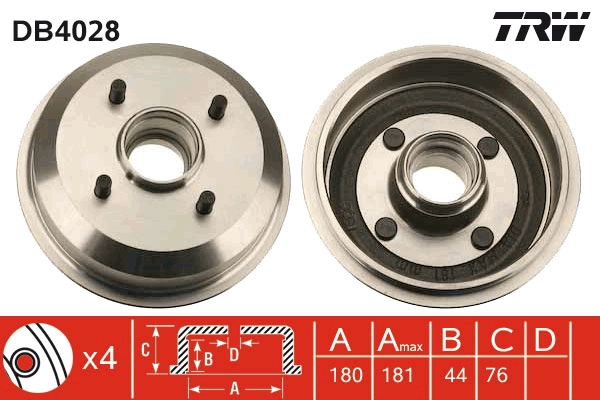 Тормозной барабан TRW DB4028