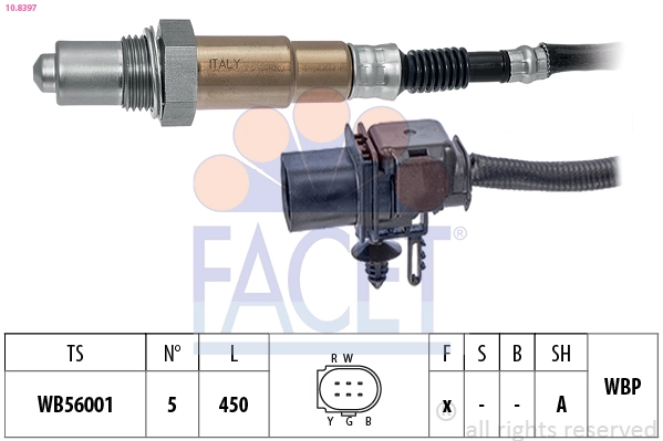 Лямбда-зонд made in italy - oe equivalent FACET 10.8397