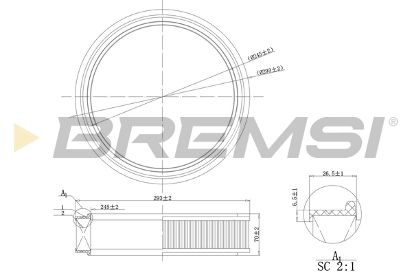 Воздушный фильтр BREMSI FA0126