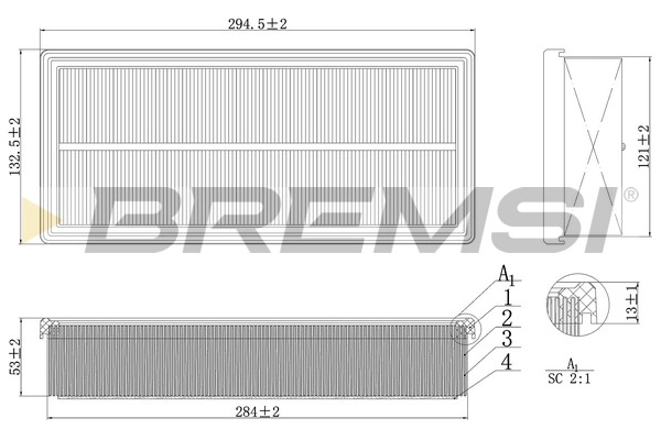 Воздушный фильтр BREMSI FA1121