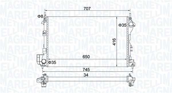 Радиатор охлаждение двигателя MAGNETI MARELLI 350213195700