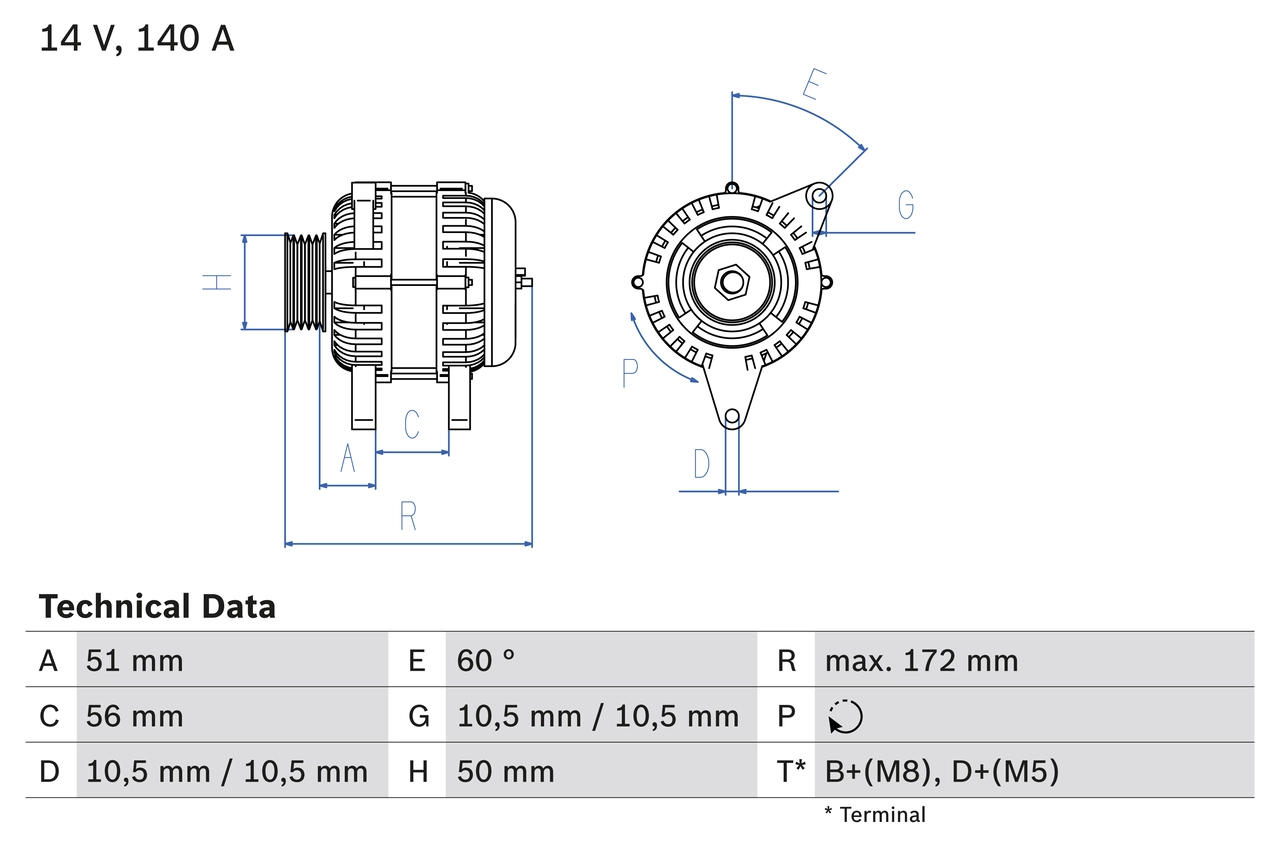 Генератор BOSCH 0 986 046 230