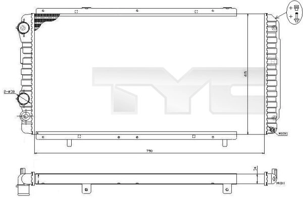 Радиатор охлаждение двигателя TYC 709-0014-R
